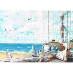 Papier ryżowy Ciao Bella A4 21*29,7cm CBRP105 , wakacje, plaża, mewy, huśtawka